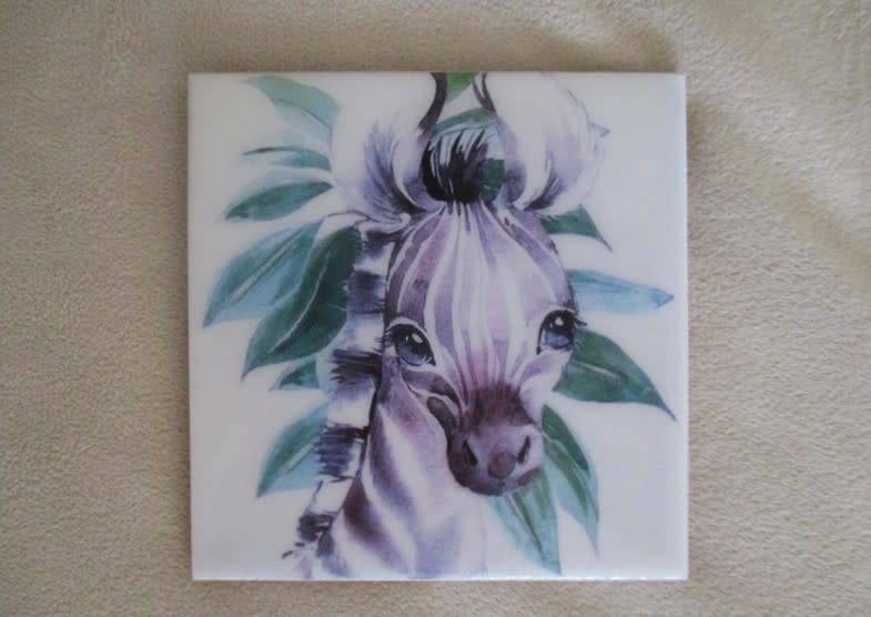 CUTE TILE - ZEBRA WITH SUCH SOULFUL EYES!