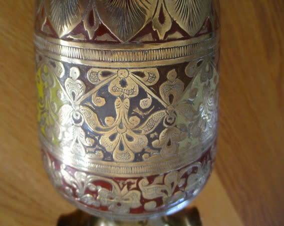 Two large antique solid brass vases - made in India and wonderfully looked after