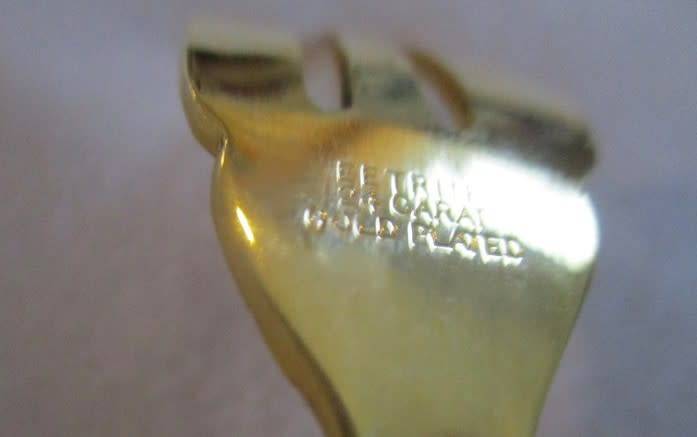Six Eetrite 24ct gold plated Royal Albert Cake forks in box- Moss Rose - excellent condition