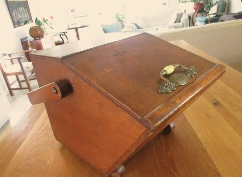 For Roxanna1 only - Large antique wooden coal scuttle/storage box