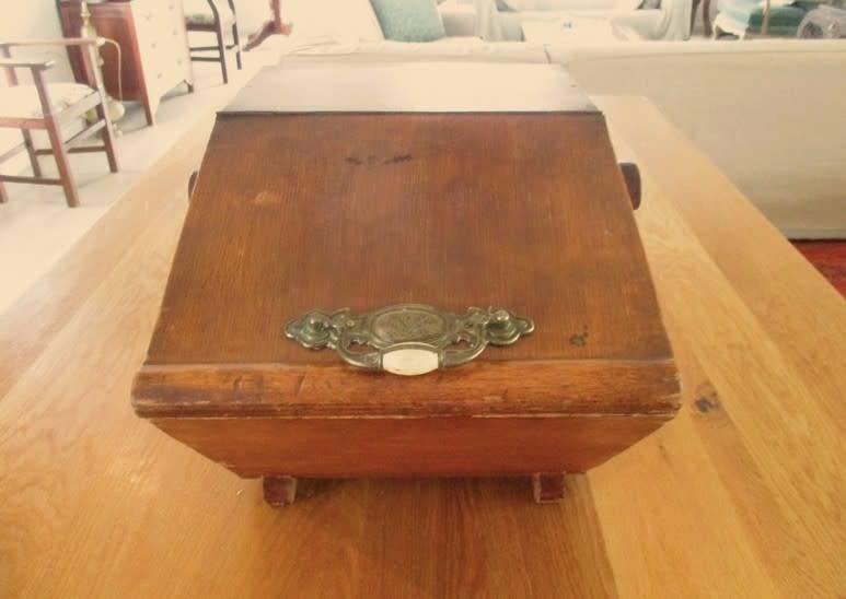 For Roxanna1 only - Large antique wooden coal scuttle/storage box