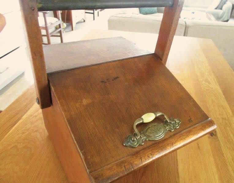 For Roxanna1 only - Large antique wooden coal scuttle/storage box