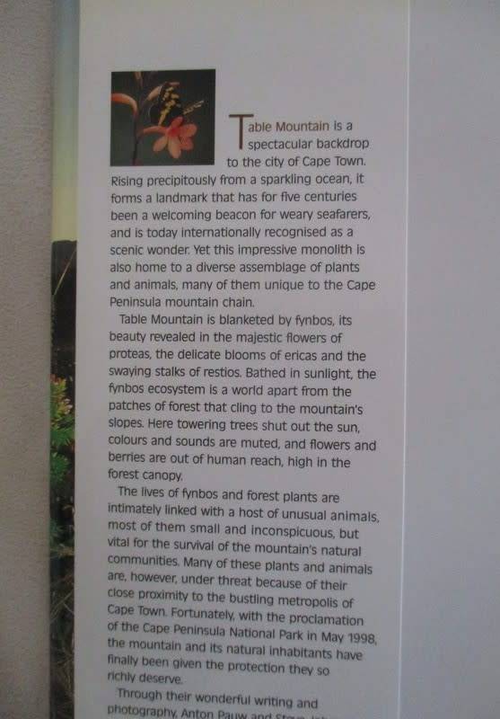 Table Mountain A natural History by Anton Pauw and Steven Johnson - excellent condition