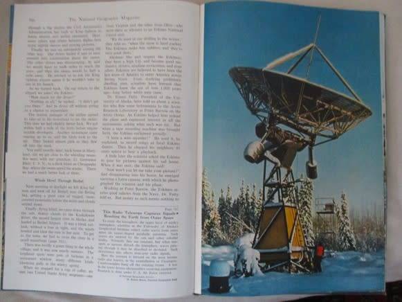 Six 1955 & 1956 National Geographic magazines (bound) plus book ex N.G. Writer & editor