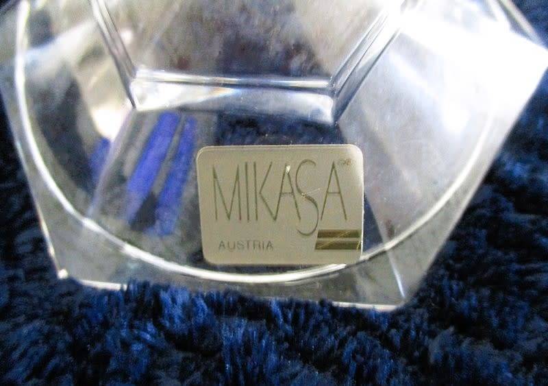 A pair of Mikasa, Austria glass candlesticks in excellent condition