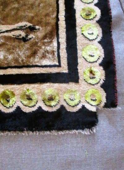 Rare Africana - vintage velvet wall hanging/throw depicting Union Buildings, Voortrekker wagons etc