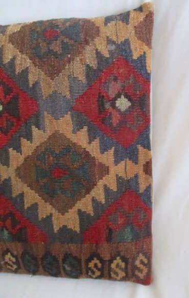 A large vintage hand knotted Afghan Kilim/Kelim cushion