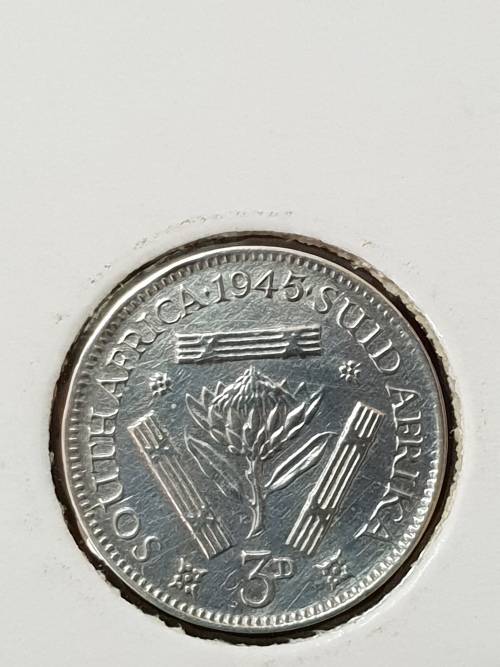 1945 Suid Afrika 3D    (.800% SILVER)