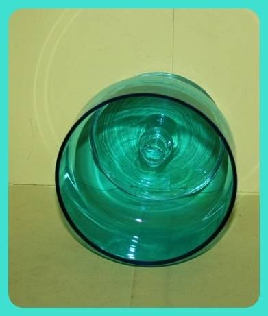 BLUE GLASS  FOOTED SNACK DISH