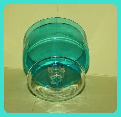 BLUE GLASS  FOOTED SNACK DISH
