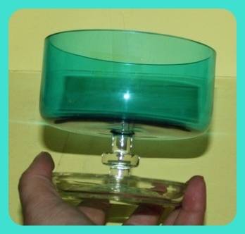 BLUE GLASS  FOOTED SNACK DISH