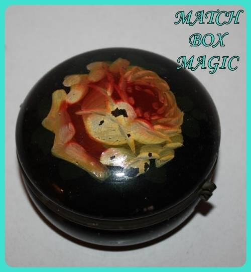 VERY UNUSUAL VINTAGE GLASS TRINKET DISH HAND PAINTED  FROM THE INSIDE I HAVE NEVER SEEN ONE LIKE IT