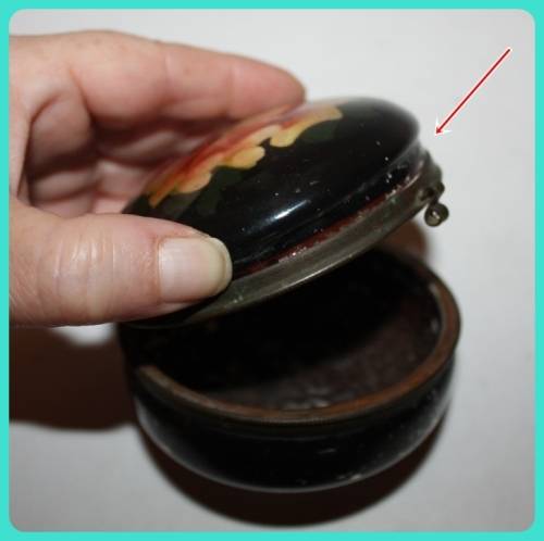 VERY UNUSUAL VINTAGE GLASS TRINKET DISH HAND PAINTED  FROM THE INSIDE I HAVE NEVER SEEN ONE LIKE IT