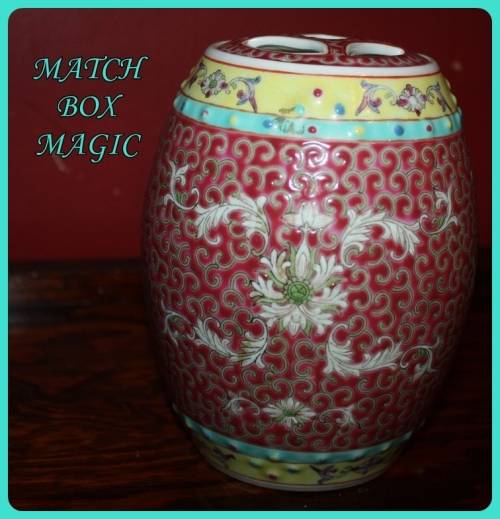 VINTAGE CHINESE PORCELAIN YELLOW TURQUOISE FAMILLE ROSE PINK GINGER JAR  OBLONG SHAPE RECESSED LID