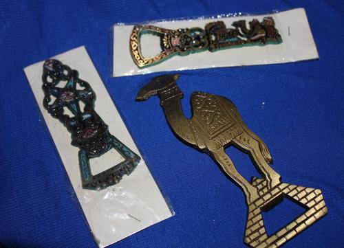 THREE SOUVENIR BOTTLE OPENERS FROM ISRAEL (METAL)