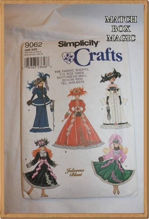 VINTAGE PATTERN :SIMPLICITY  CRAFTS 9062 FOR 29CM DOLL