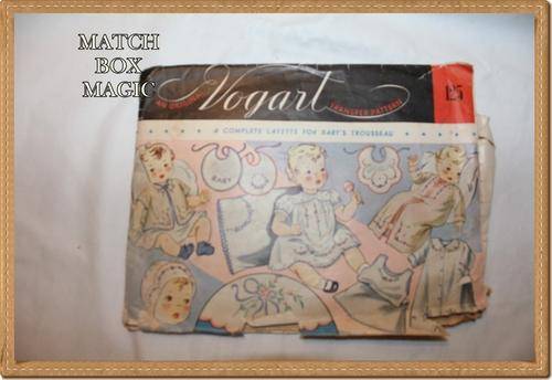 VINTAGE PATTERN  VOGART ORIGINAL TRANSFER PATTERN FOR A COMPLETE LAYETTE FOR BABYS TROUSSEAU