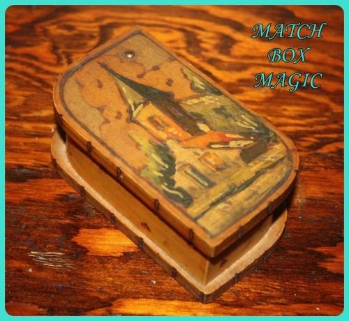 BEAUTIFULLY  MADE HAND PAINTED WOODEN SLIDE BOX FROM HOLLAND  UNUSUAL ITEM