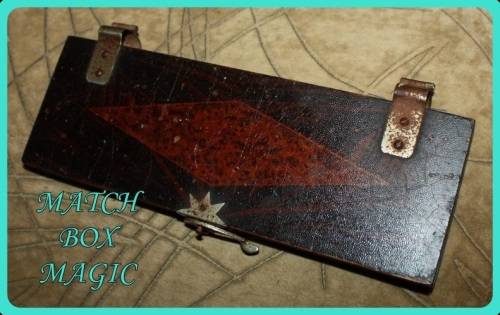 OLD WOODEN  PRESS WITH UNUSUAL CLASP