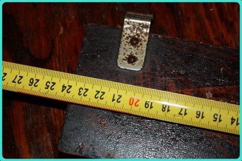 OLD WOODEN  PRESS WITH UNUSUAL CLASP