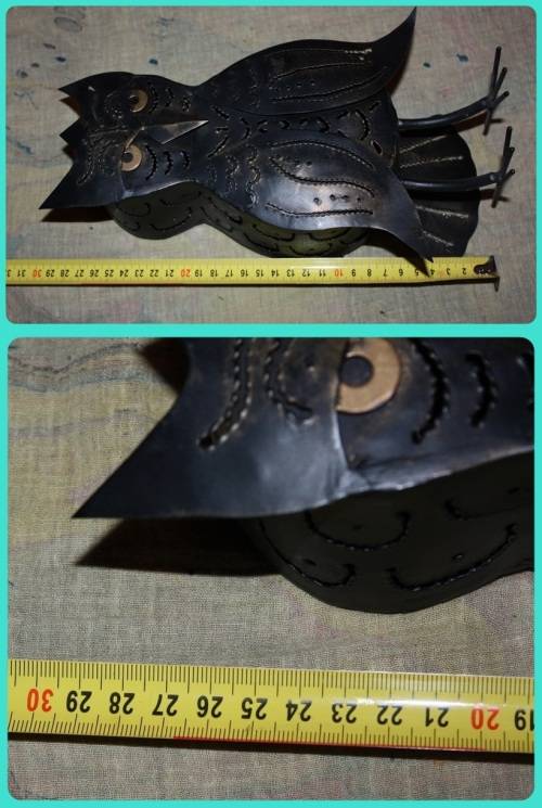 UNUSUAL METAL OWL CANDLE LAMP