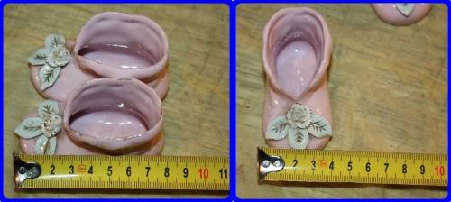PAIR OF PINK BABY BOOTIES WITH RAISED FLORAL DETAIL