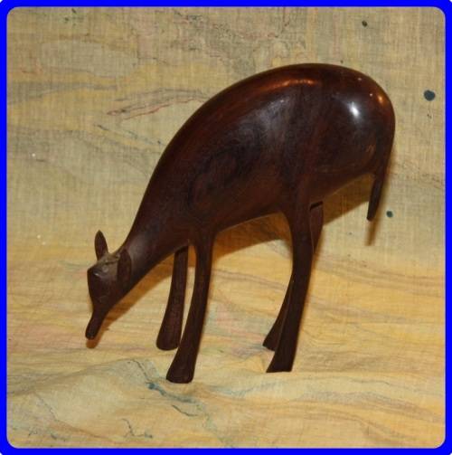 WOODEN HAND CARVED BUCK DUIKER (D)