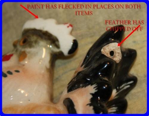 SALT AND PEPPER SET  CHICKEN AND ROOSTER MADE IN JAPAN VINTAGE