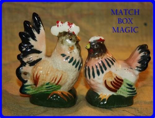 SALT AND PEPPER SET  CHICKEN AND ROOSTER MADE IN JAPAN VINTAGE