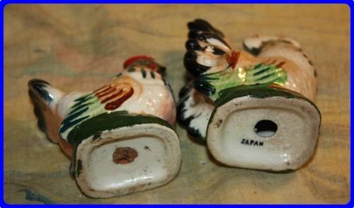 SALT AND PEPPER SET  CHICKEN AND ROOSTER MADE IN JAPAN VINTAGE