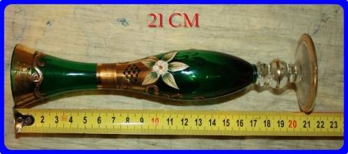 VINTAGE BOHEMIAN CZECH MOSER GLASS EMERALD GREEN VASE