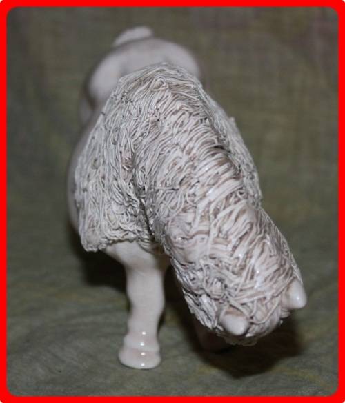 CHEVAL CERAMICS SPAGHETTI HAIR PONY STANDING UP HEAD BOWED  LARGE