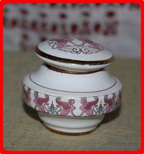 GREEK PERFUME PORCELAIN CONTAINER VINTAGE EOLOS (D)