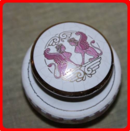 GREEK PERFUME PORCELAIN CONTAINER VINTAGE EOLOS (D)