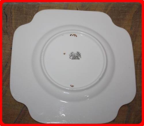 SQUARE  ART DECO SANDWICH PLATE GRAFTON CHINA MADE IN ENGLAND