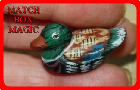 MINIATURE WOODEN DUCK HAND PAINTED