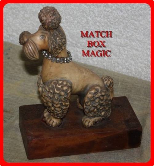 LOVELY VINTAGE BOOKEND FRENCH POODLE WITH DIAMANTE NECKLACE (R)