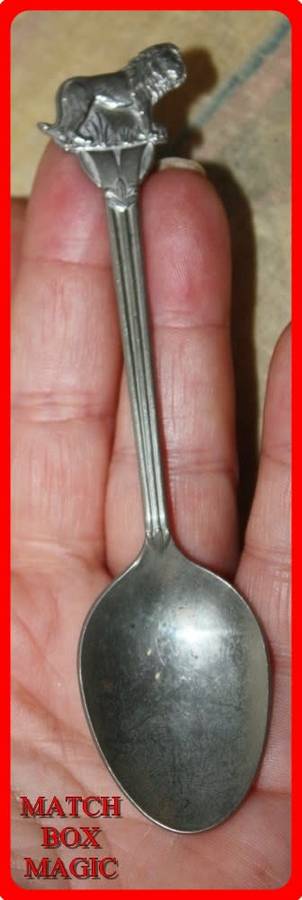 VINTAGE KRUGERPARK WILDTUIN SOUVENIR TEASPOON EPNS TOPPED WITH A LION