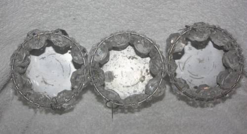 THREE SPARKLE TEA LIGHT CANDLE HOLDERS