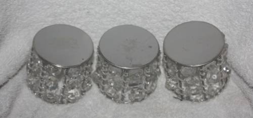 THREE SPARKLE TEA LIGHT CANDLE HOLDERS