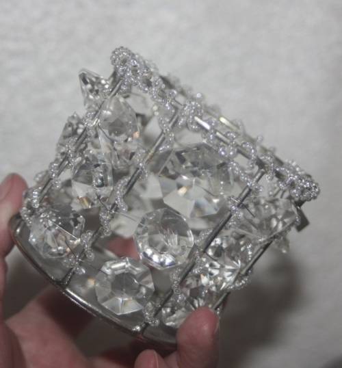 THREE SPARKLE TEA LIGHT CANDLE HOLDERS