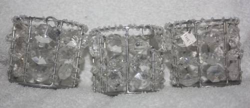 THREE SPARKLE TEA LIGHT CANDLE HOLDERS