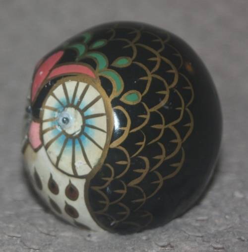 HAND PAINTED POTTERY OWL WITH MOVING EYES