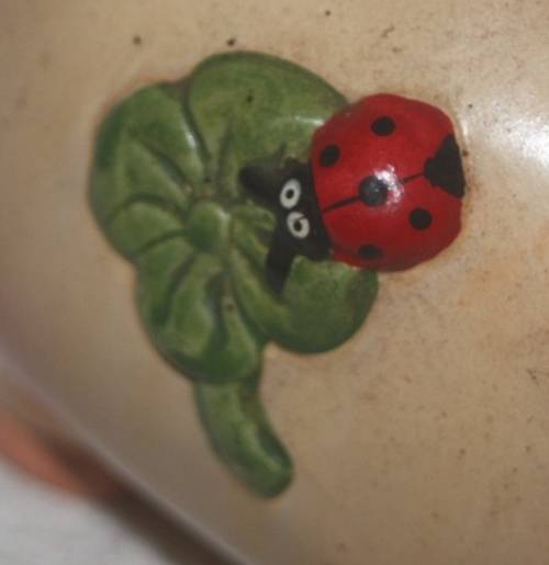 CUTE PIG PIGGY BANK WITH LADY BUG DETAIL