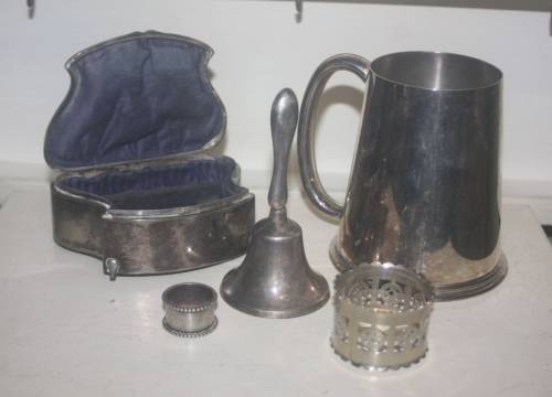 JOB LOT OF SILVER AND PLATED ITEMS BID IS FOR ALL SEE DISCRIPTION PAGE