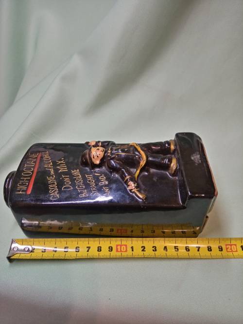 Royal avon PETROL ATTENDANT DECANTER WITH HUMEROUS SAYING  NO CORK