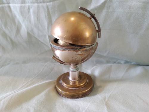 Table lighter in the shape of a globe vintage nice collectible condition fair