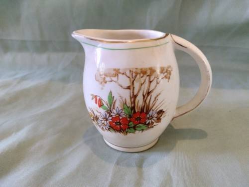 Small milk/creamer jug made in England. Vintage. Botanical details pretty thing