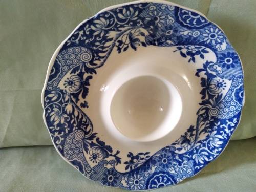 Pair of Copeland spodes Italian England egg cups blue and white(D)