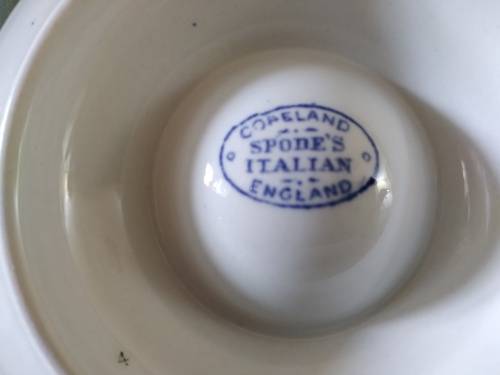 Pair of Copeland spodes Italian England egg cups blue and white(D)